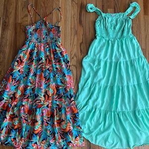 Vibrant Multicolor and Mint Green Casual Dresses